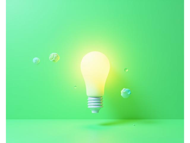 Visualización abstracta de iconos de apps flotando alrededor de una bombilla brillante que simboliza ideas y claridad mental, con un suave desenfoque de fondo y una paleta de colores calmante.